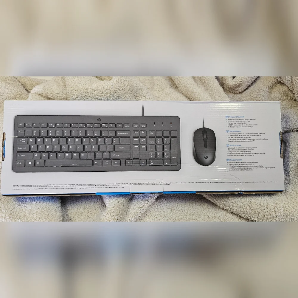 HP 150 Wired Keyboard and Mouse Set in Black